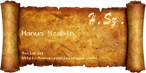 Hanus Szabin névjegykártya